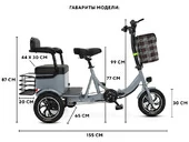 Трехколесный двухместный электровелосипед ZIT - Фото 4